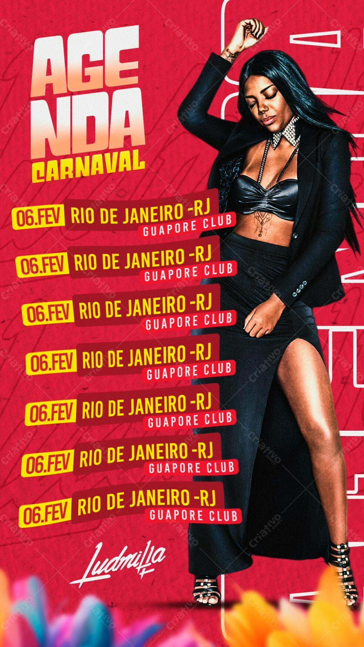 Flyer Carnaval Ludmilla PSD Editável