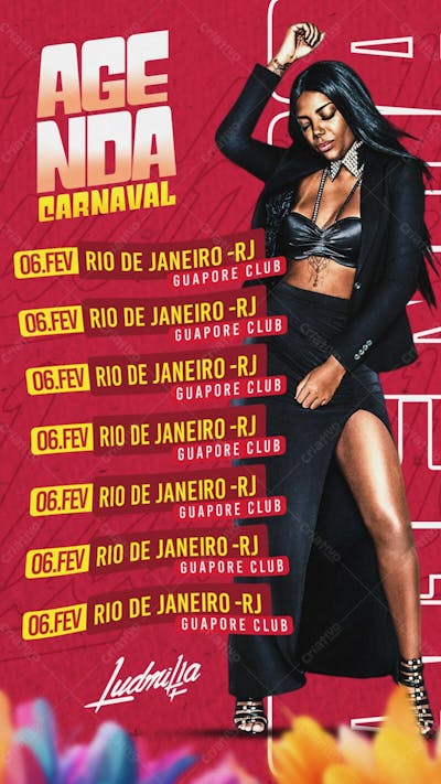 Flyer Artista Agenda Carnaval Ludmilla Story