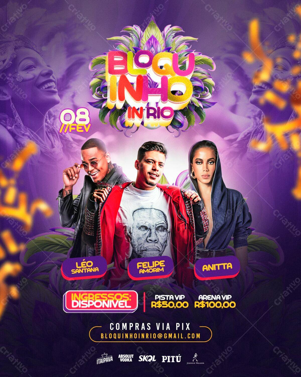 Flyer Bloquinho in Rio PSD Editável