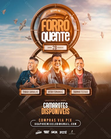 Flyer evento forró quente