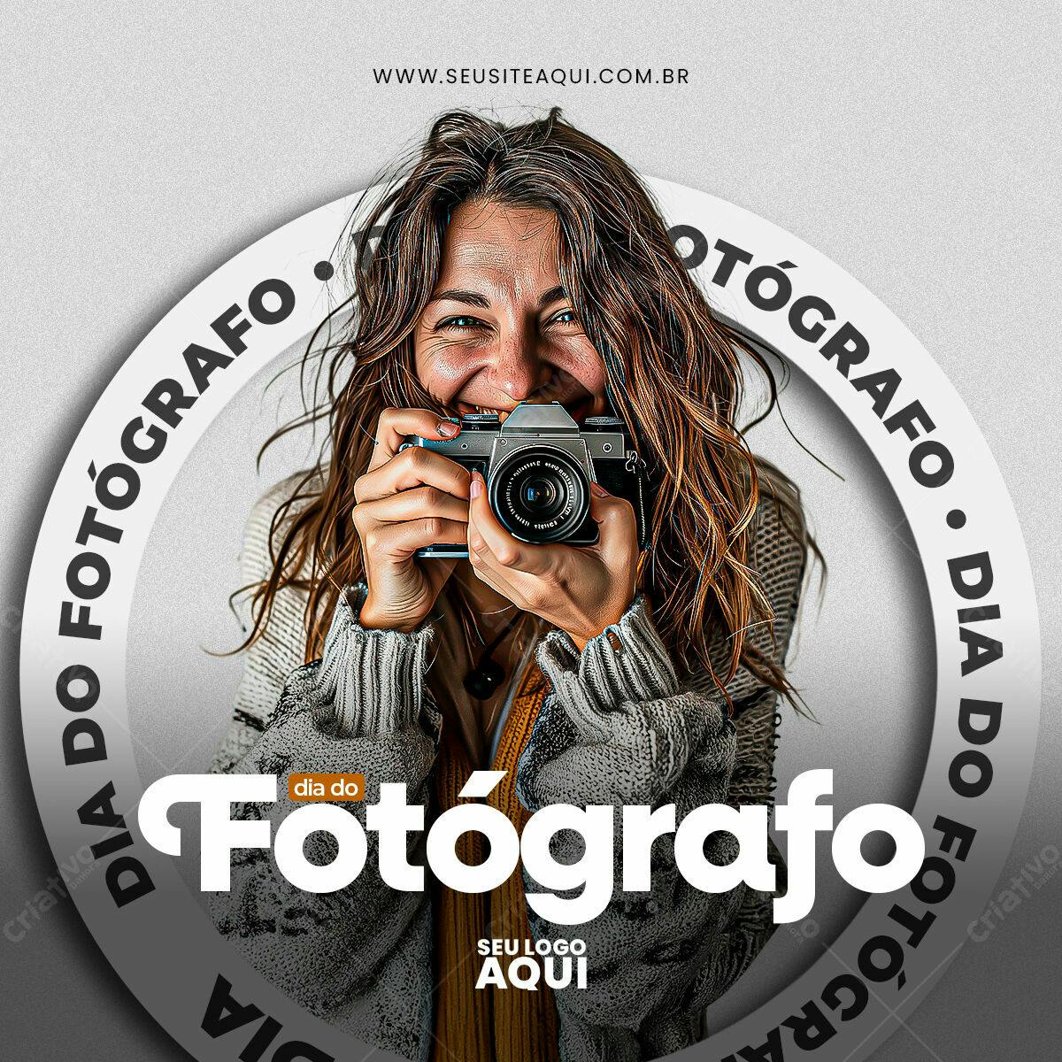 Post para o Dia do Fotógrafo PSD Editável