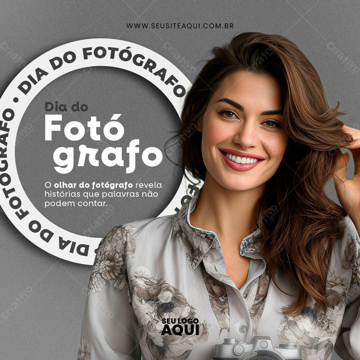 Post para o Dia do Fotógrafo PSD Editável
