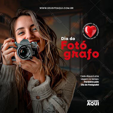 Dia do fotógrafo | dia nacional | psd editável