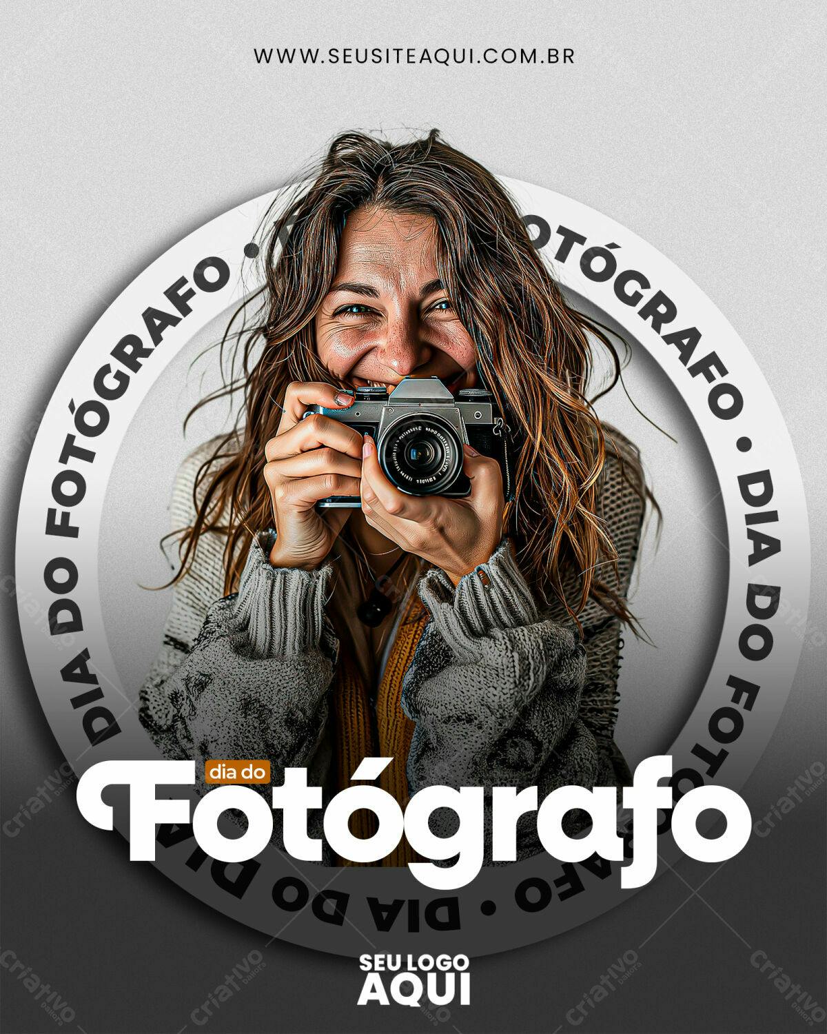 Post para o Dia do Fotógrafo PSD Editável