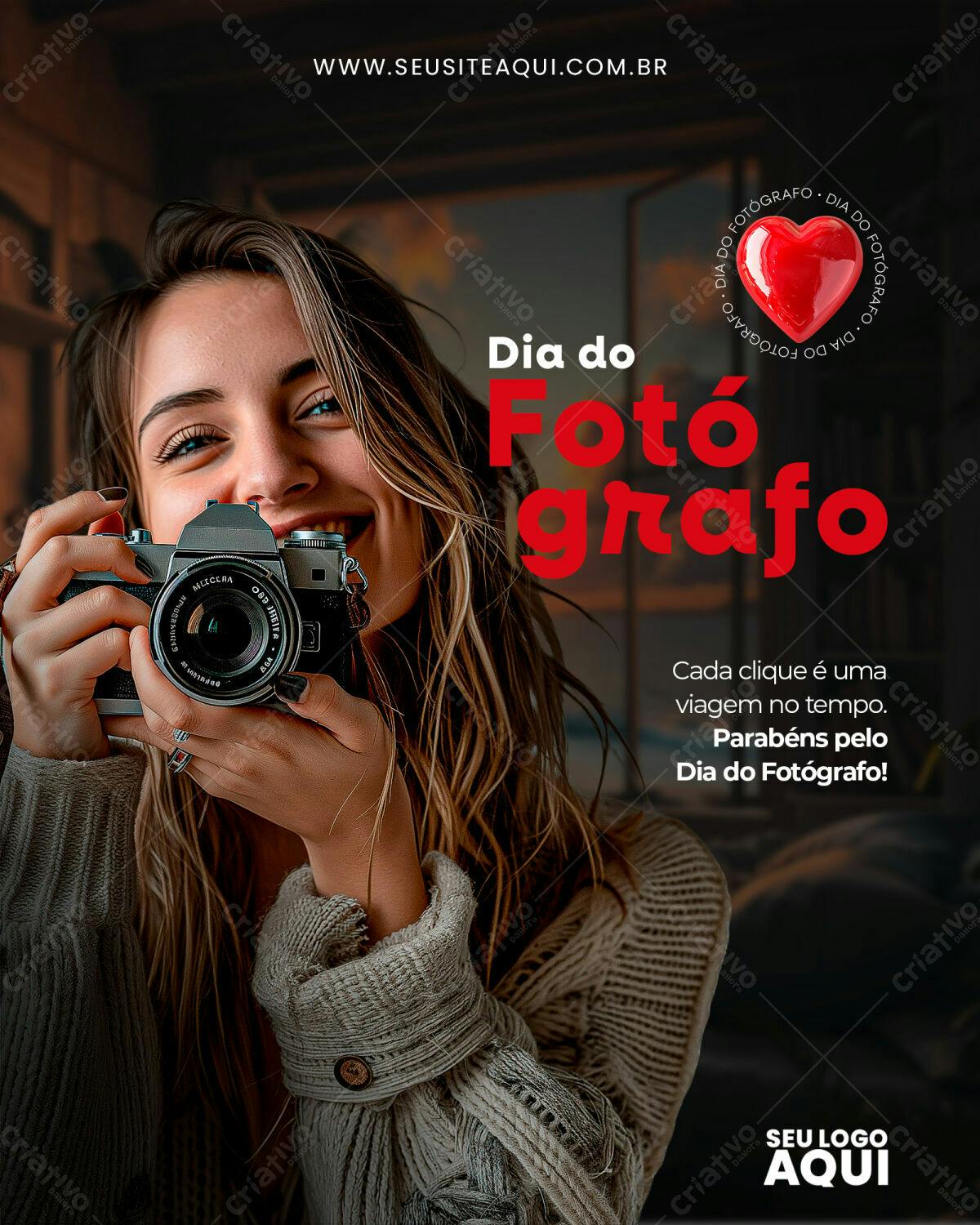 Flyer Dia do Fotógrafo PSD Editável