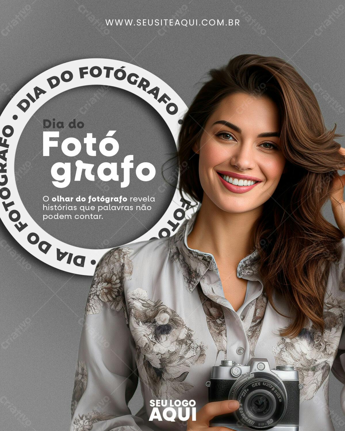 Flyer Dia do Fotógrafo PSD Editável
