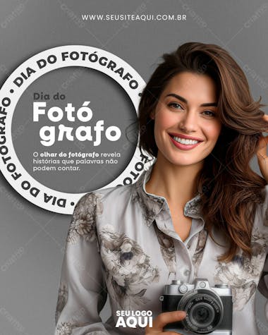 Feed | dia do fotógrafo | dia nacional | psd editável