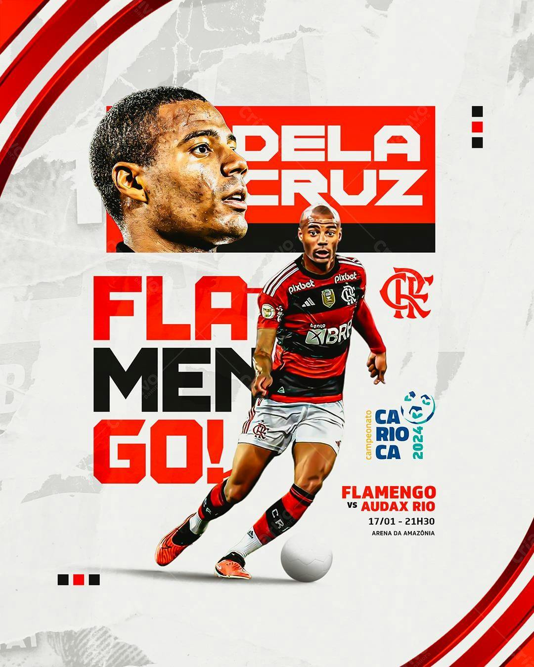 Flyer Flamengo x Audax Rio PSD Editável
