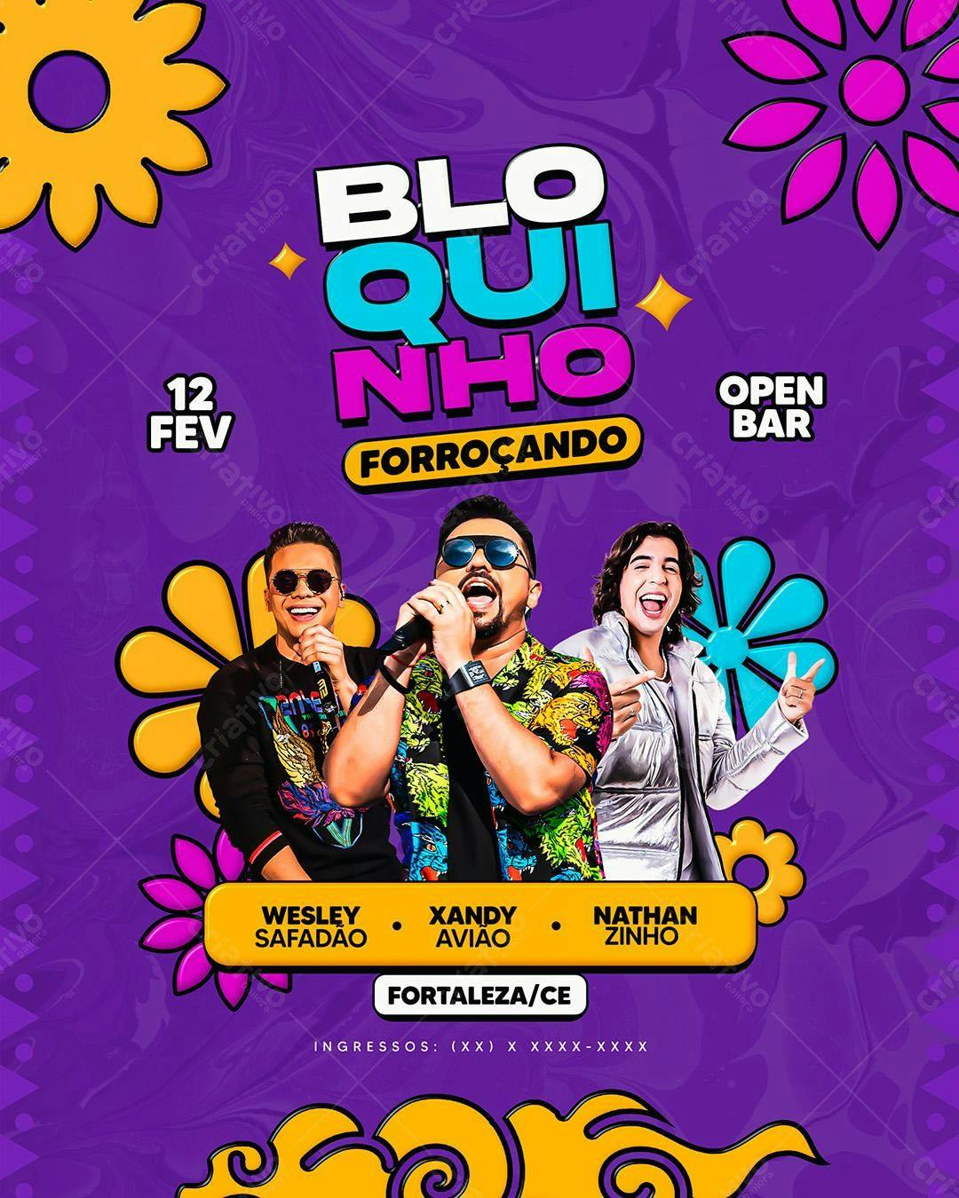 Flyer Bloquinho Forroçando PSD Editável
