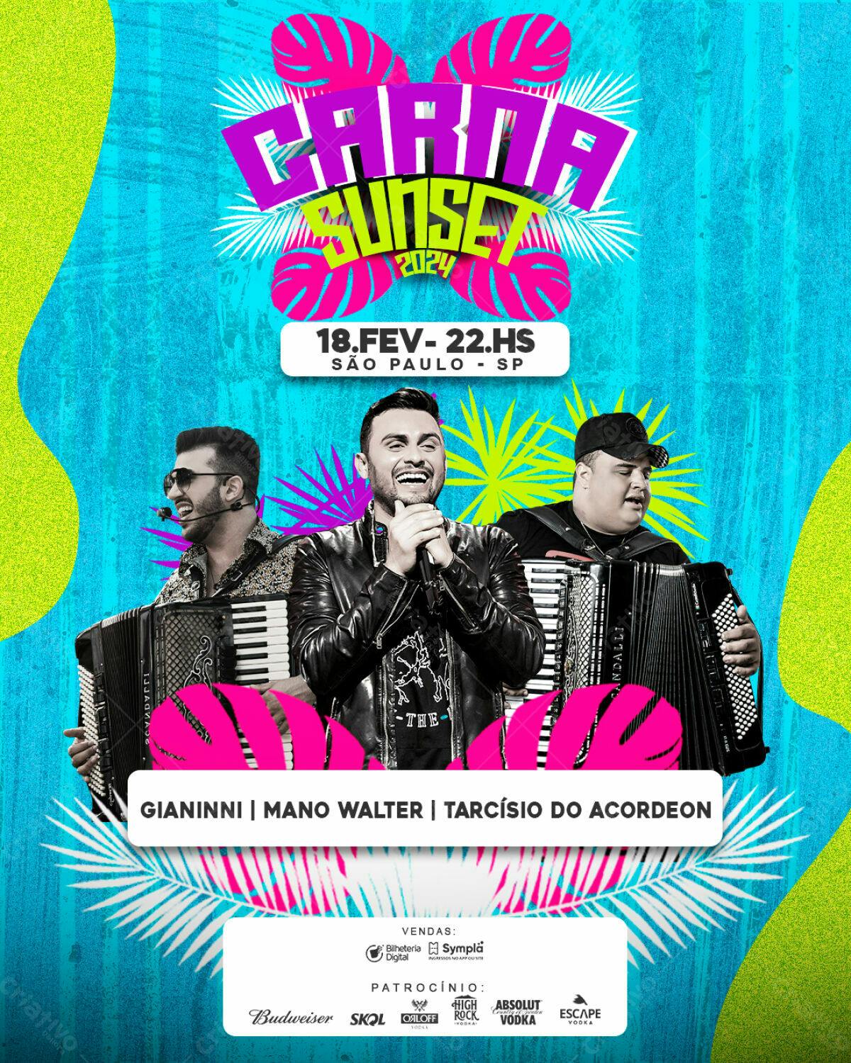 Flyer Carna Sunset 2024 PSD Editável