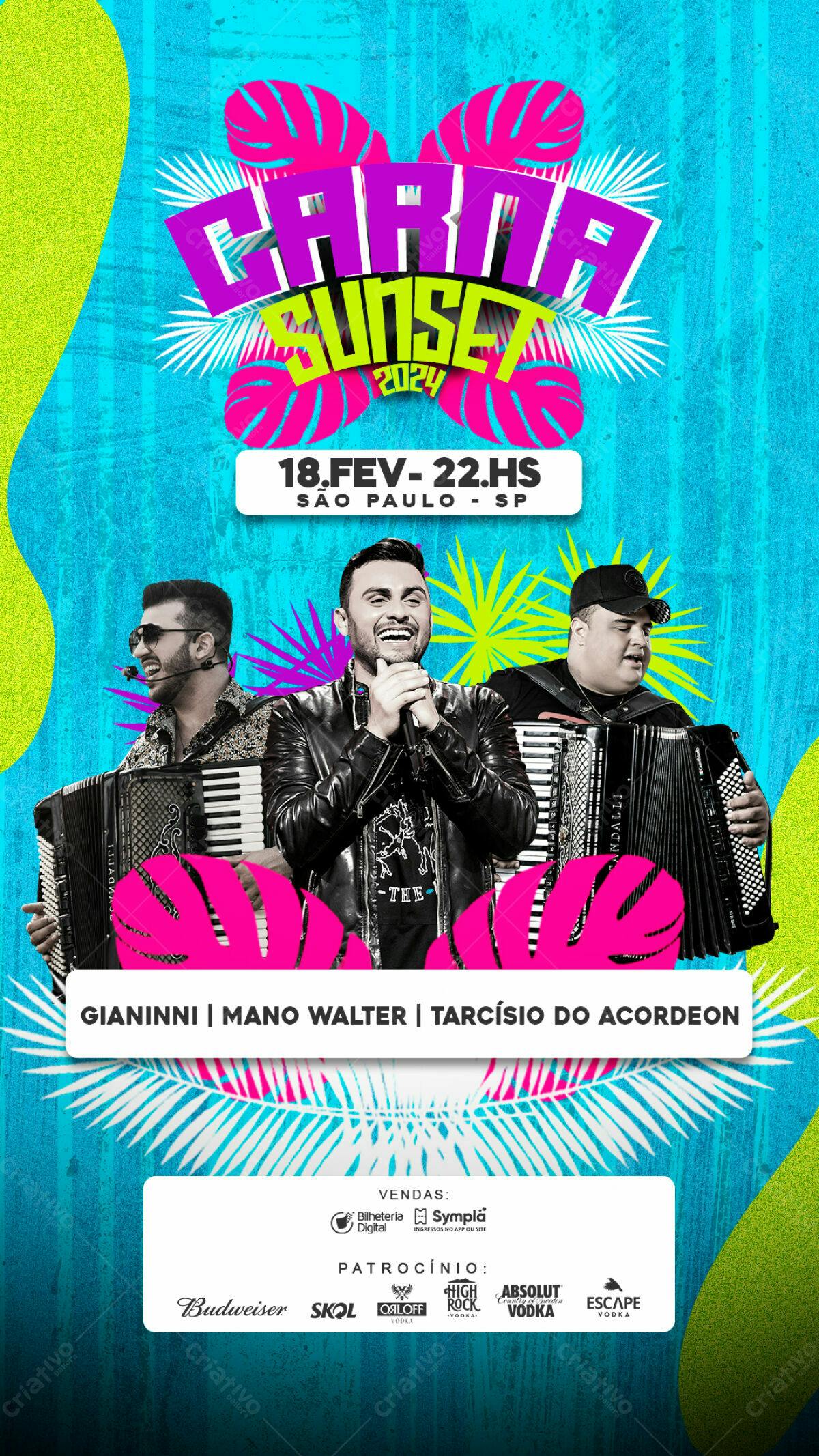 Flyer Carna Sunset 2024 São Paulo PSD Editável