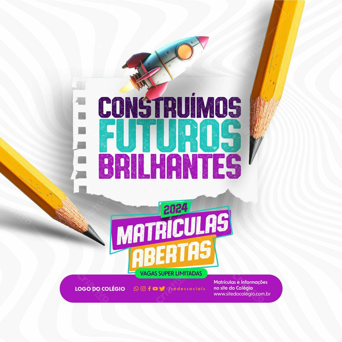 Flyer Matrículas Abertas 2024 PSD Editável