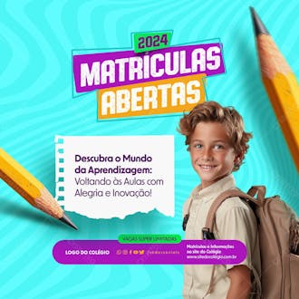 Feed campanha volta às aulas 2024 descubra o mundo da aprendizagem