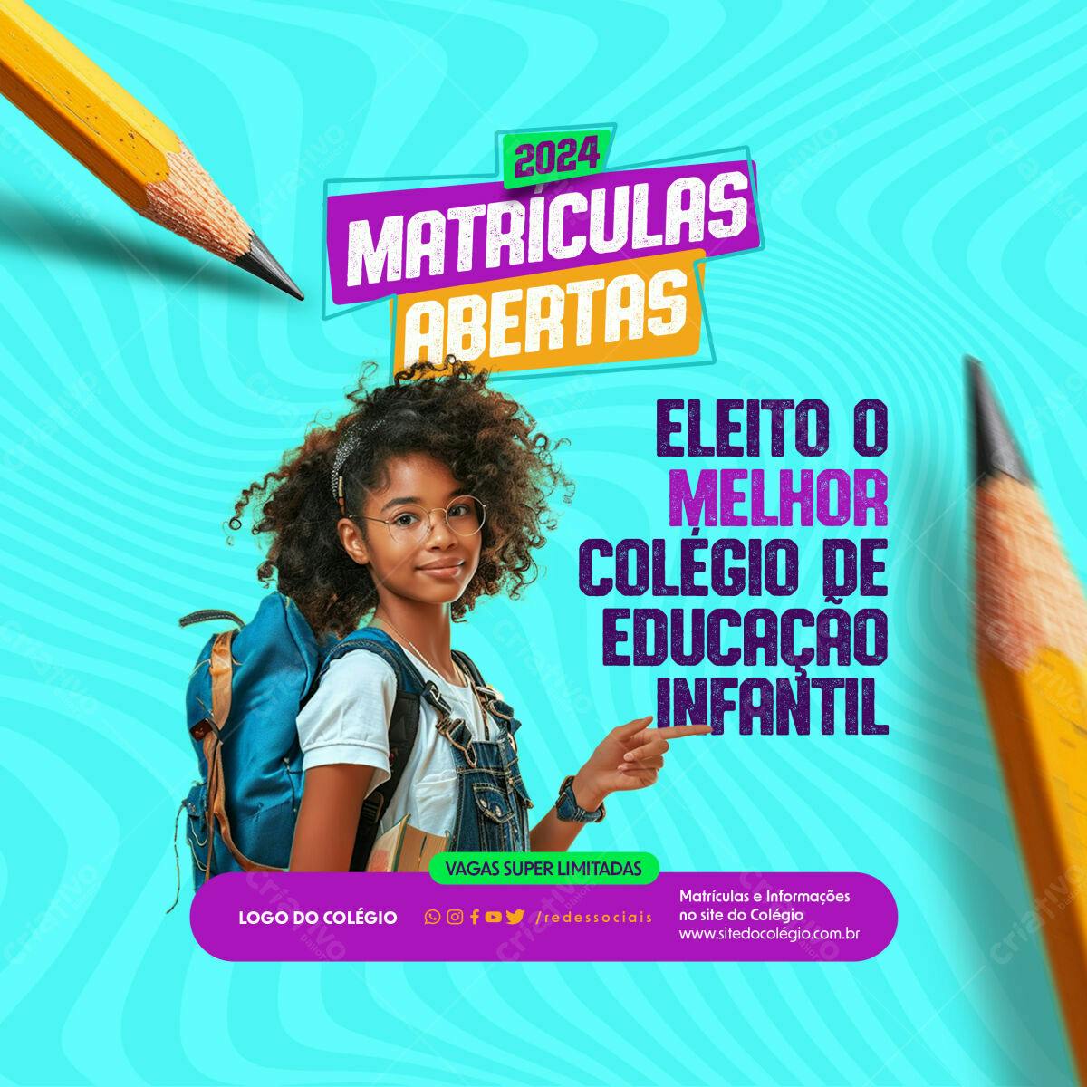 Flyer Matrículas Abertas 2024 PSD Editável
