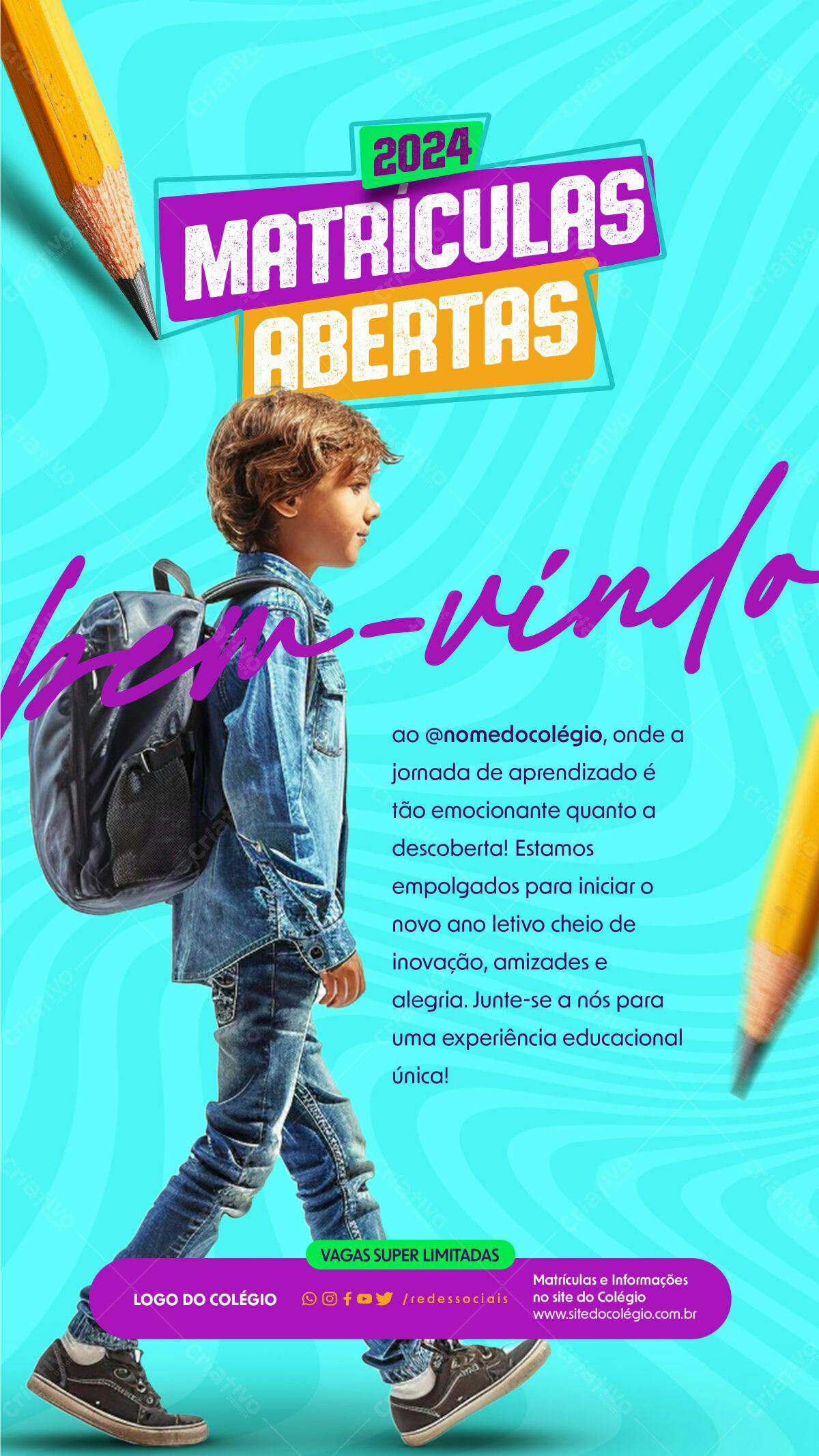Flyer Matrículas Abertas 2024 PSD Editável