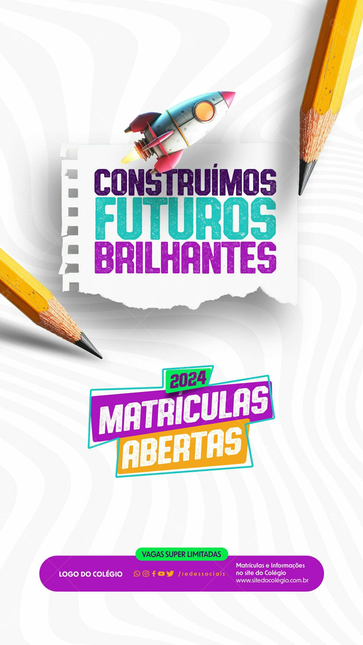 Flyer Matrículas Abertas 2024 PSD Editável
