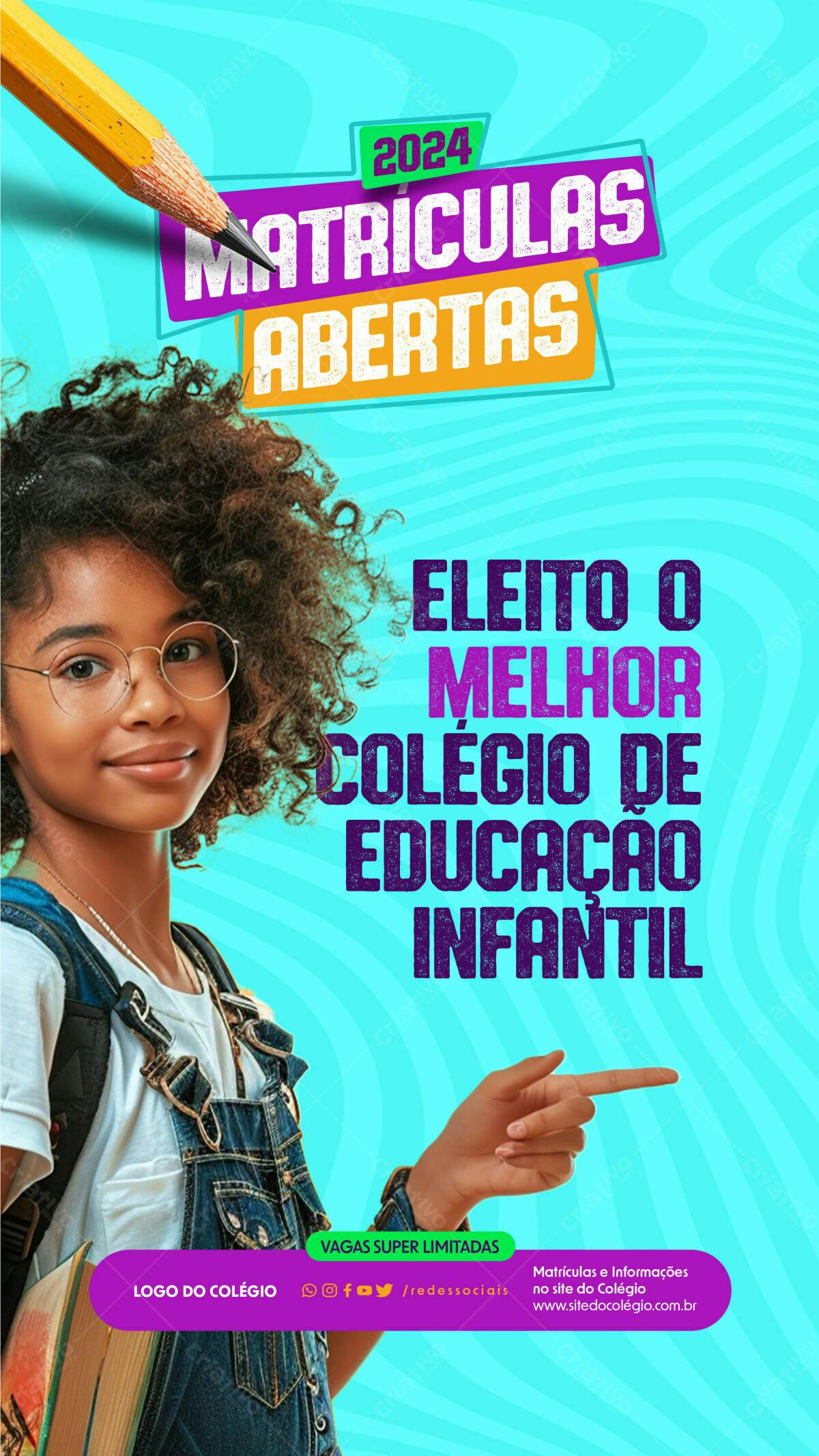 Flyer Matrículas Abertas 2024 PSD Editável