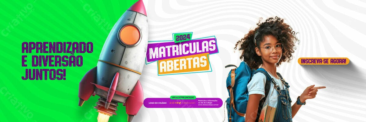 Banner Matrículas Abertas 2024 PSD Editável