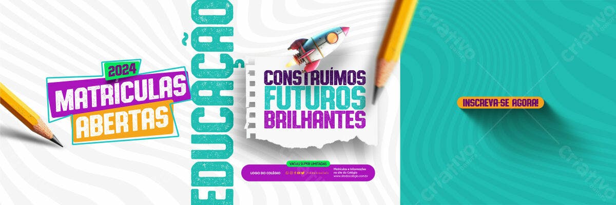 Banner Matrículas Abertas 2024 PSD Editável