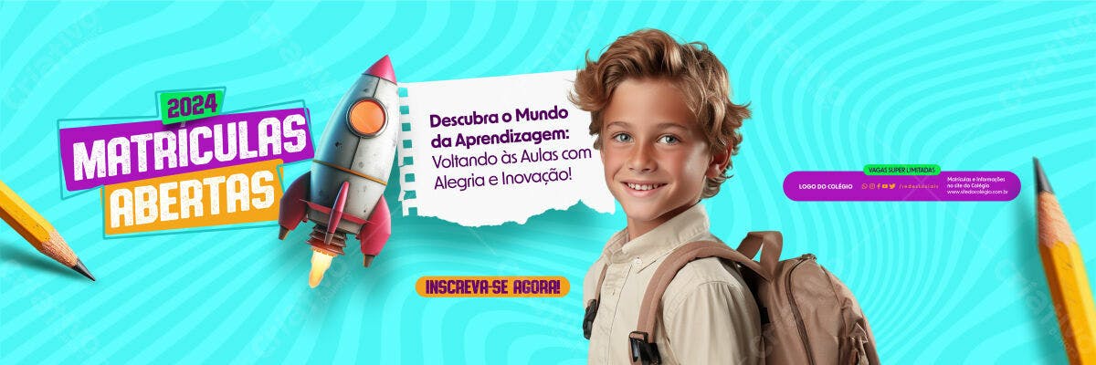 Banner Matrículas Abertas 2024 PSD Editável