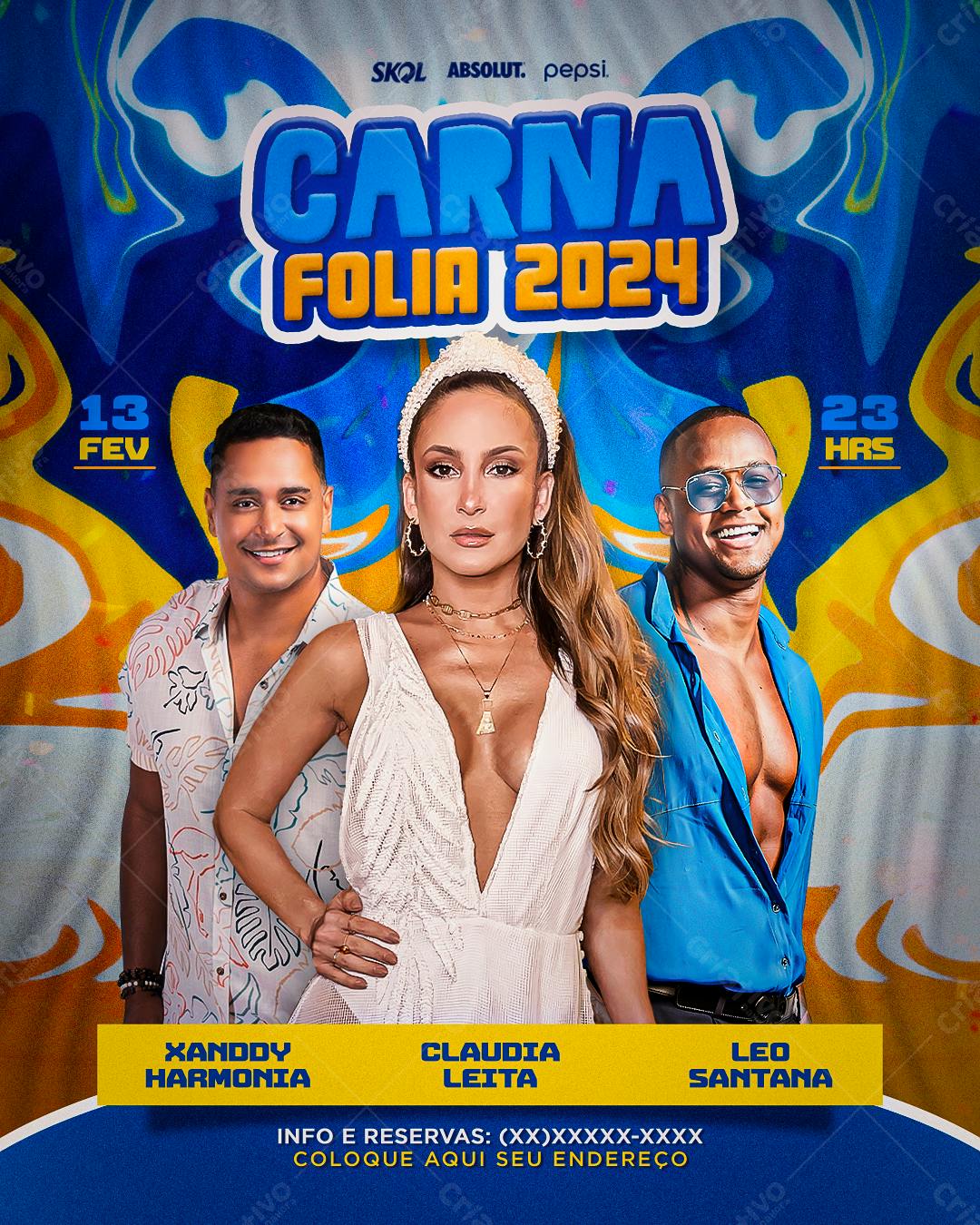 Flyer Carnaval 2024 PSD Editável