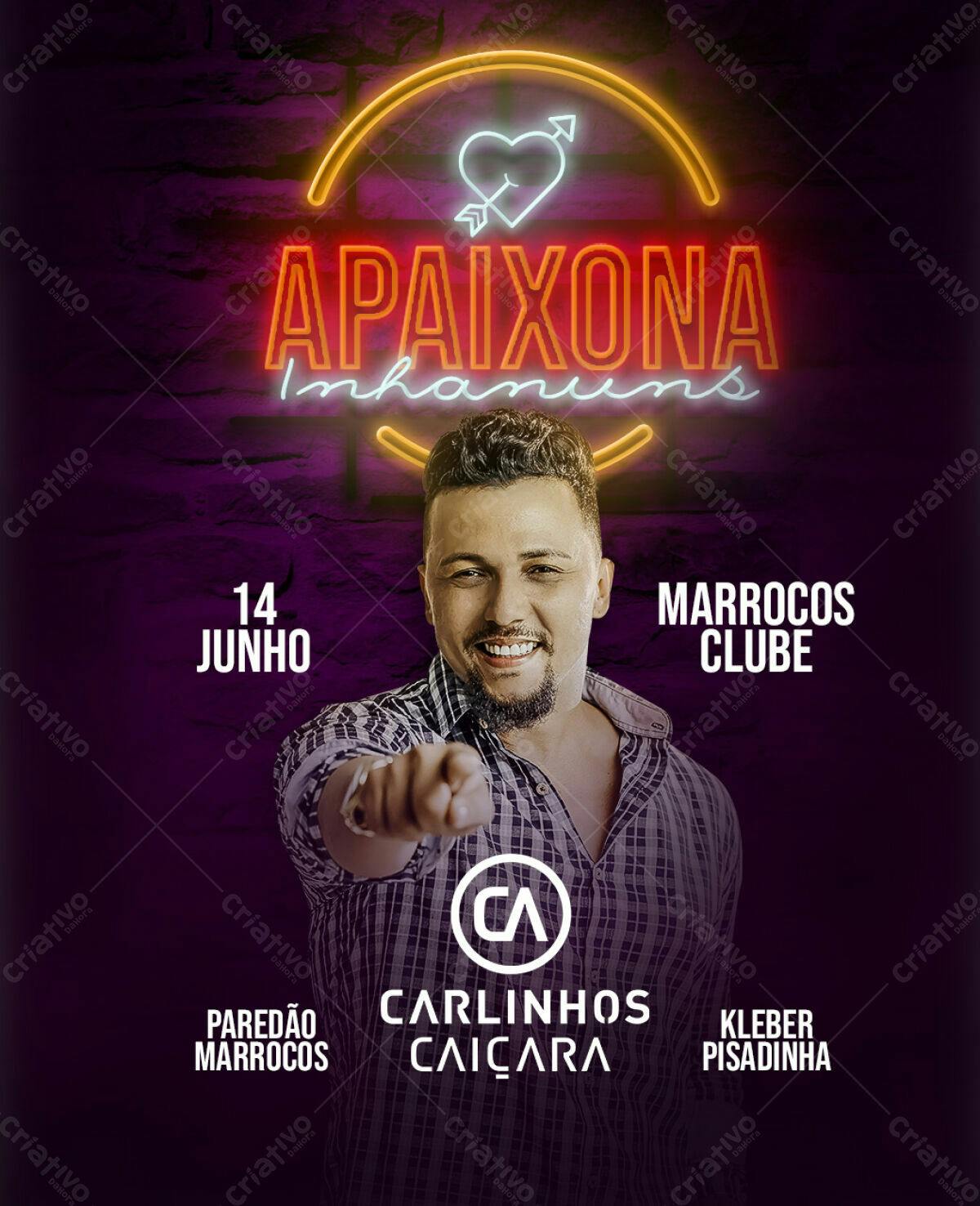 Flyer para Festa Apaixonados PSD Editável