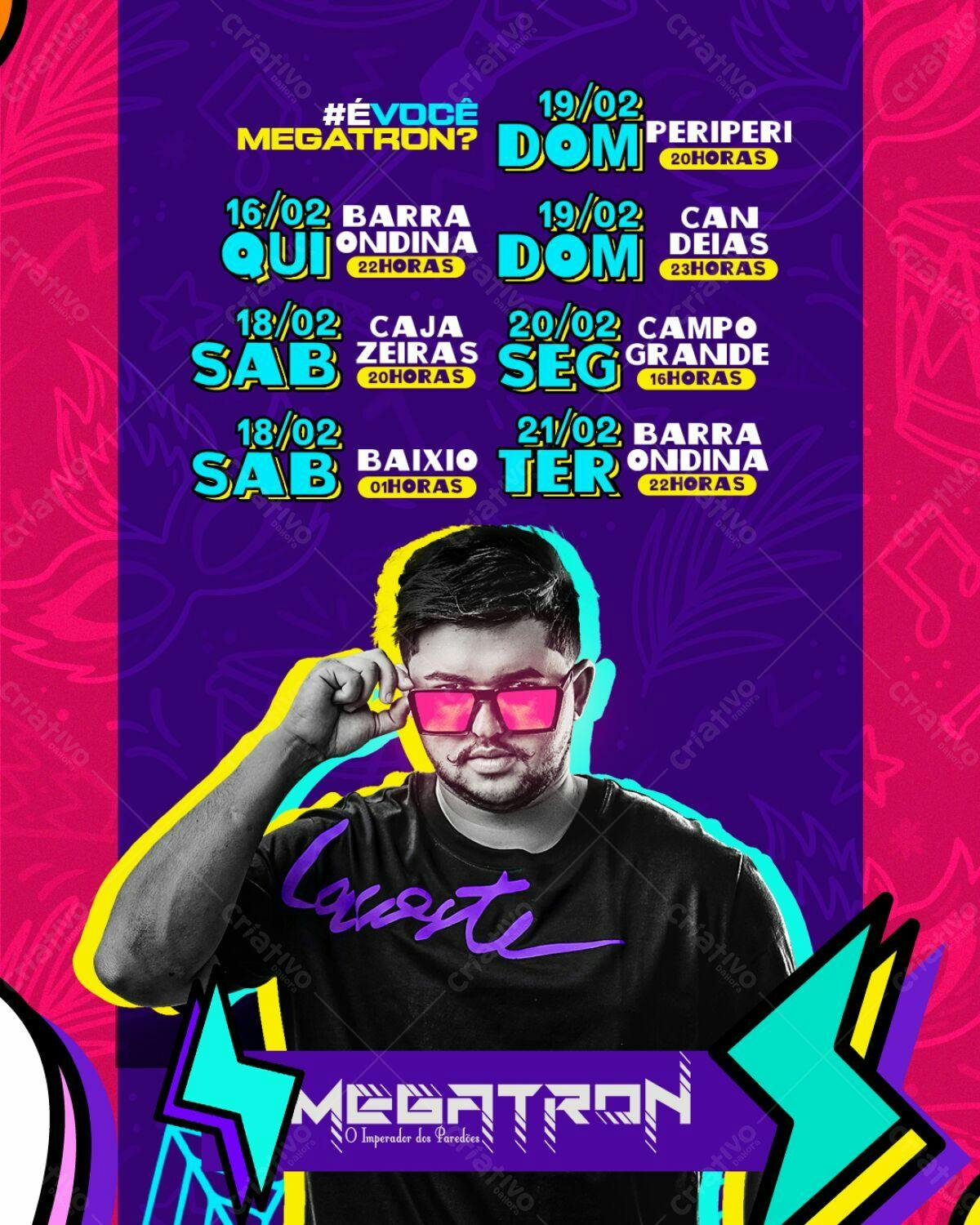 Flyer Megatron Festa PSD Editável