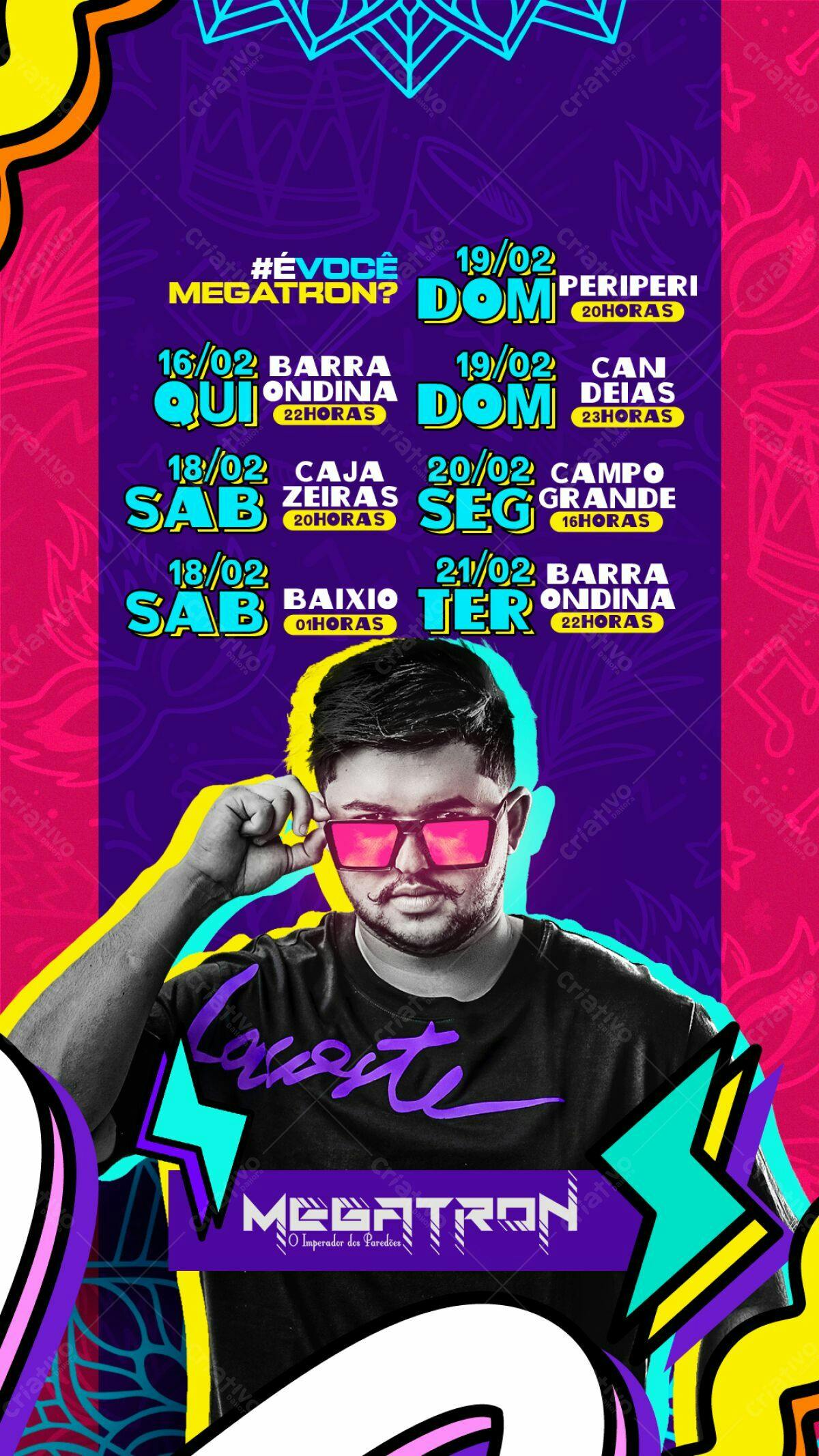 Flyer para Festa Megatron PSD Editável