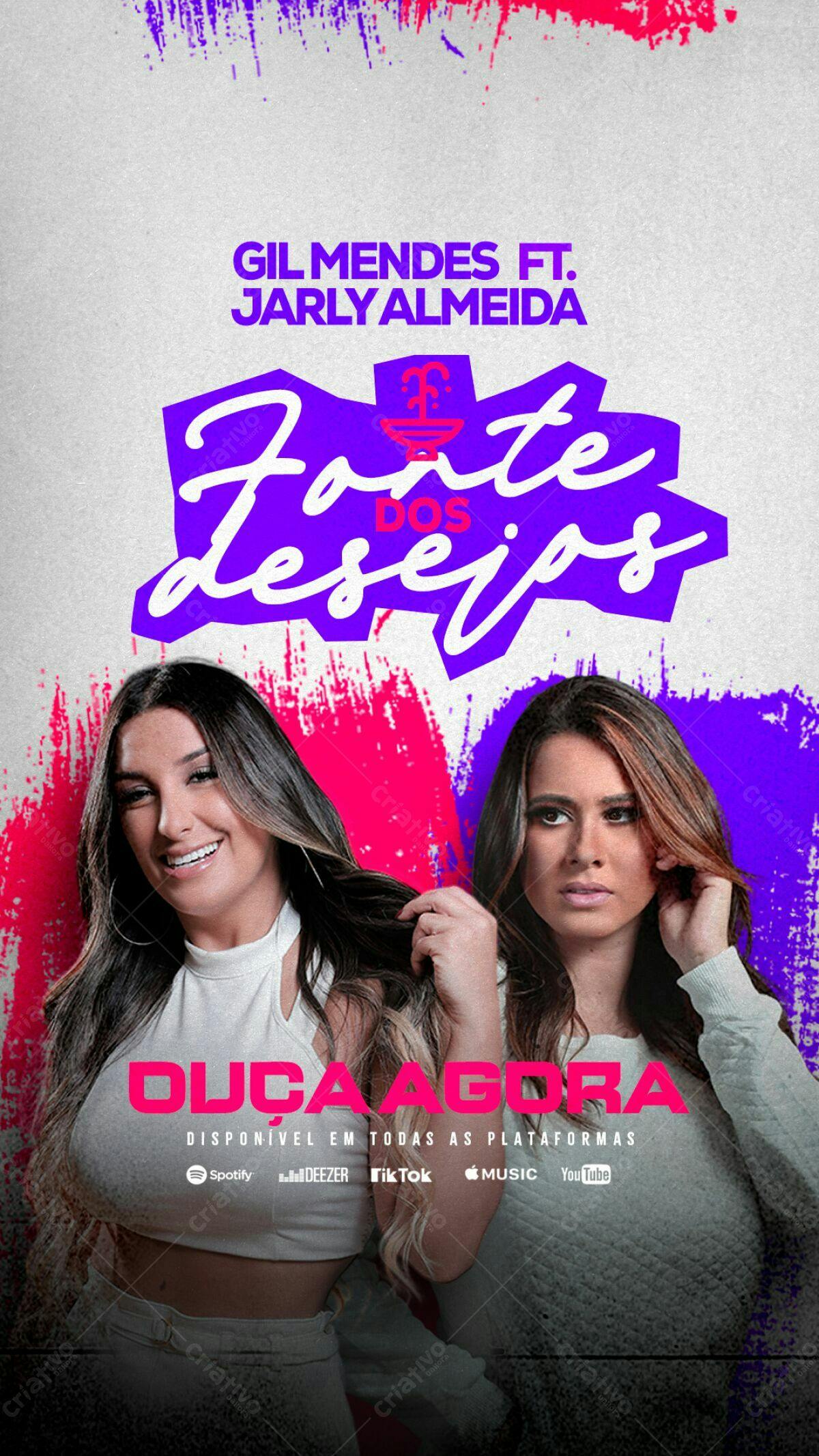 Flyer Musical Gil Mendes e Jarly Almeida PSD Editável