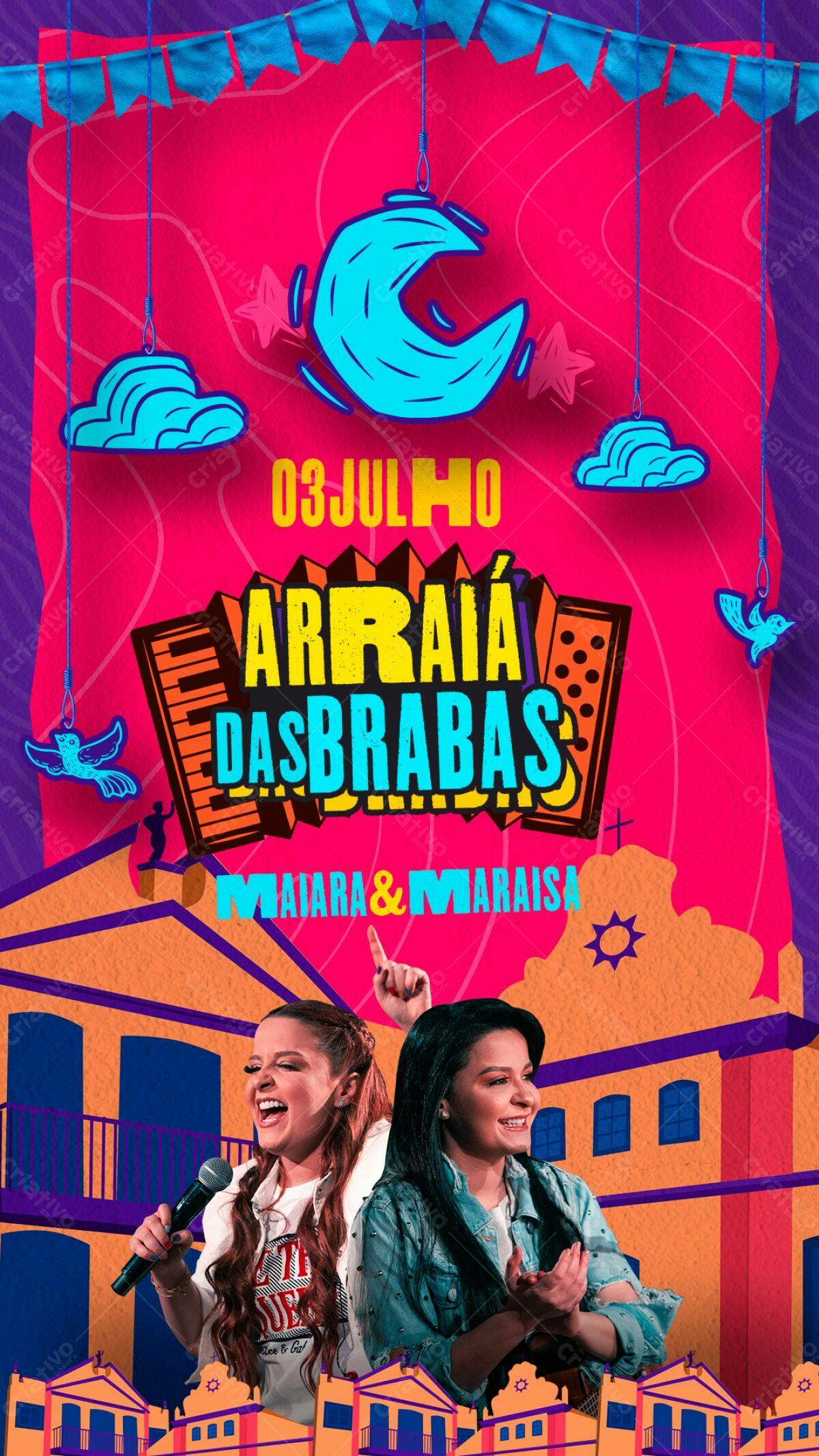 Flyer Arraia das Brabas Maiara & Maraisa PSD Editável
