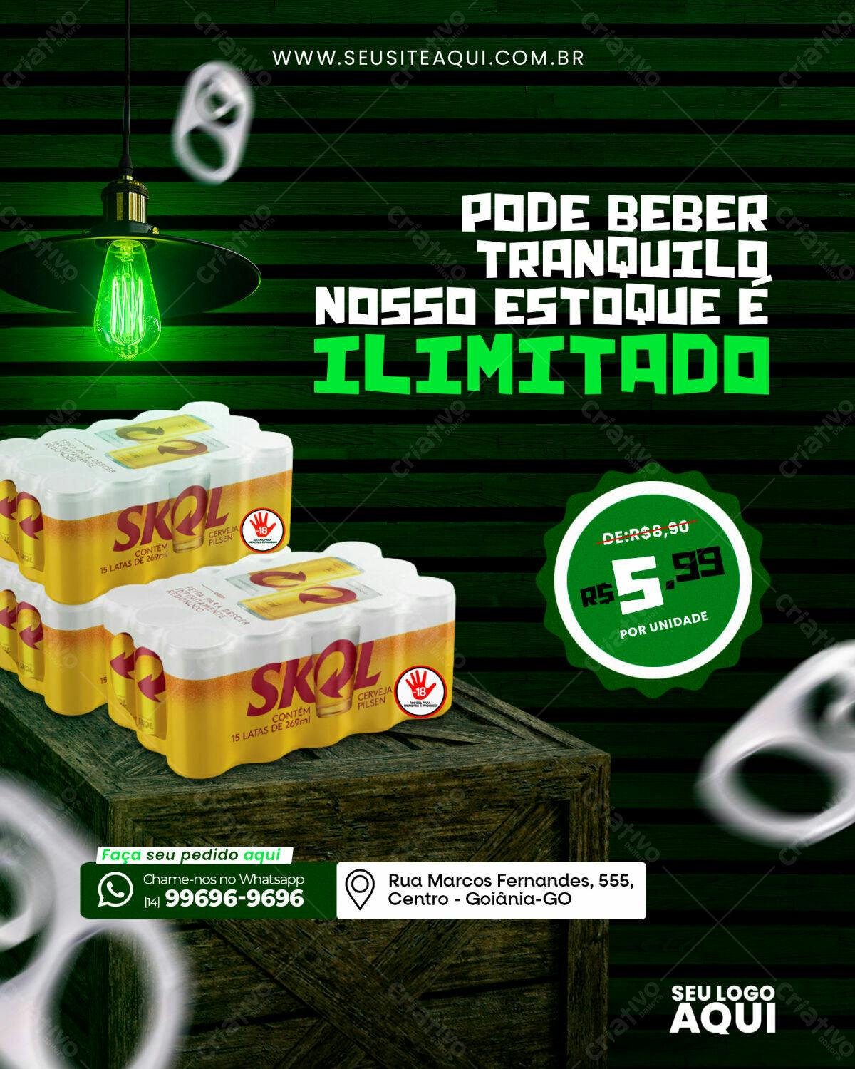 Flyer Promoção Cerveja Skol PSD Editável
