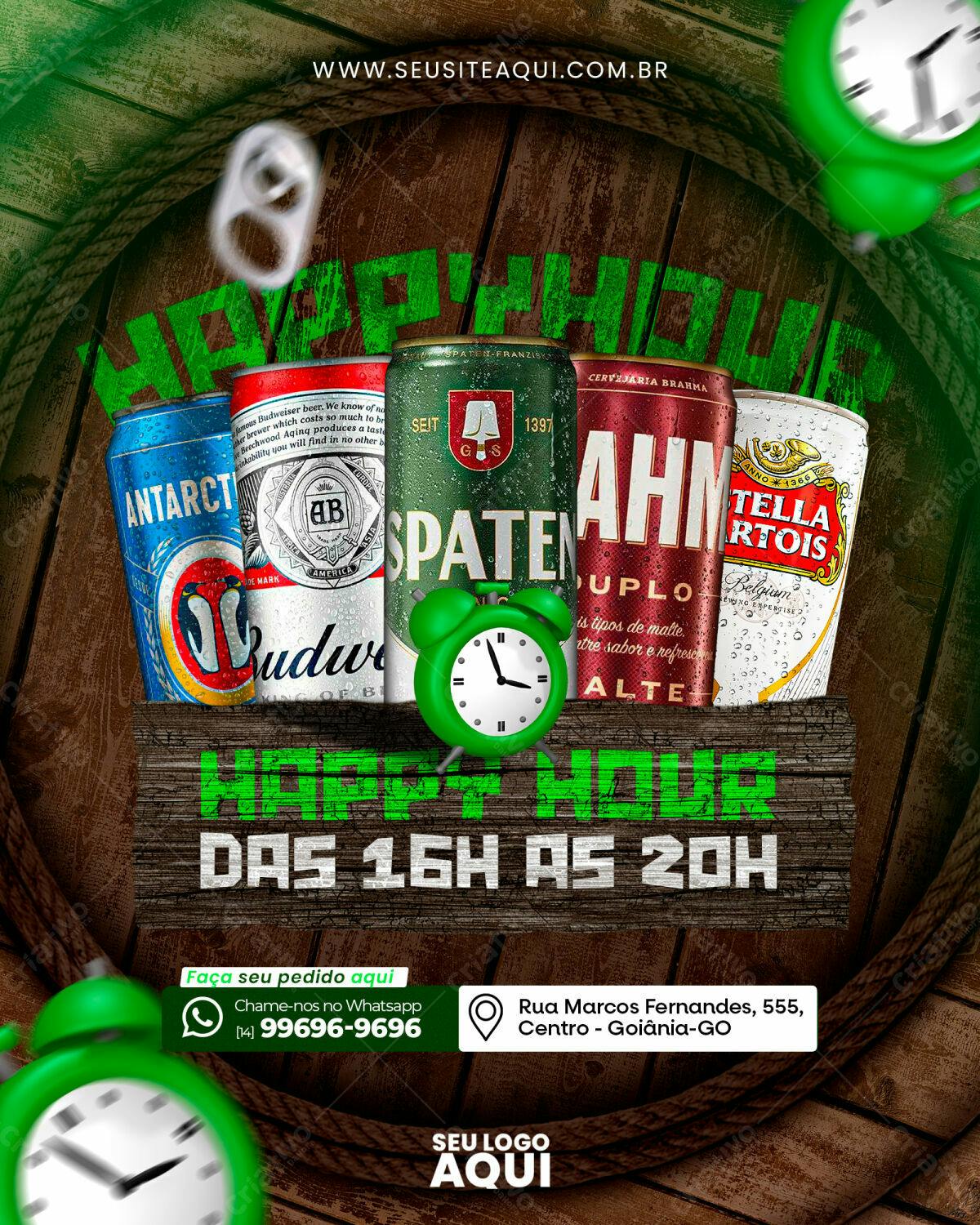 Flyer Happy Hour Cervejaria PSD Editável
