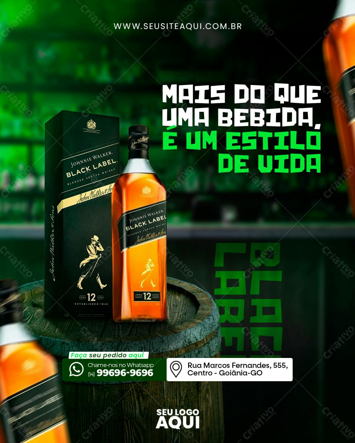 Flyer para Propaganda de Whisky PSD Editável