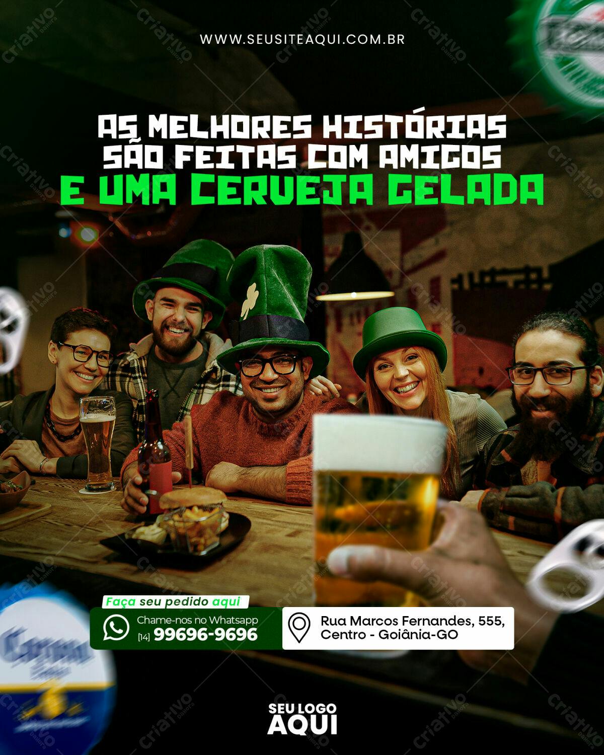 Flyer para Festa de Amigos com Cerveja PSD Editável