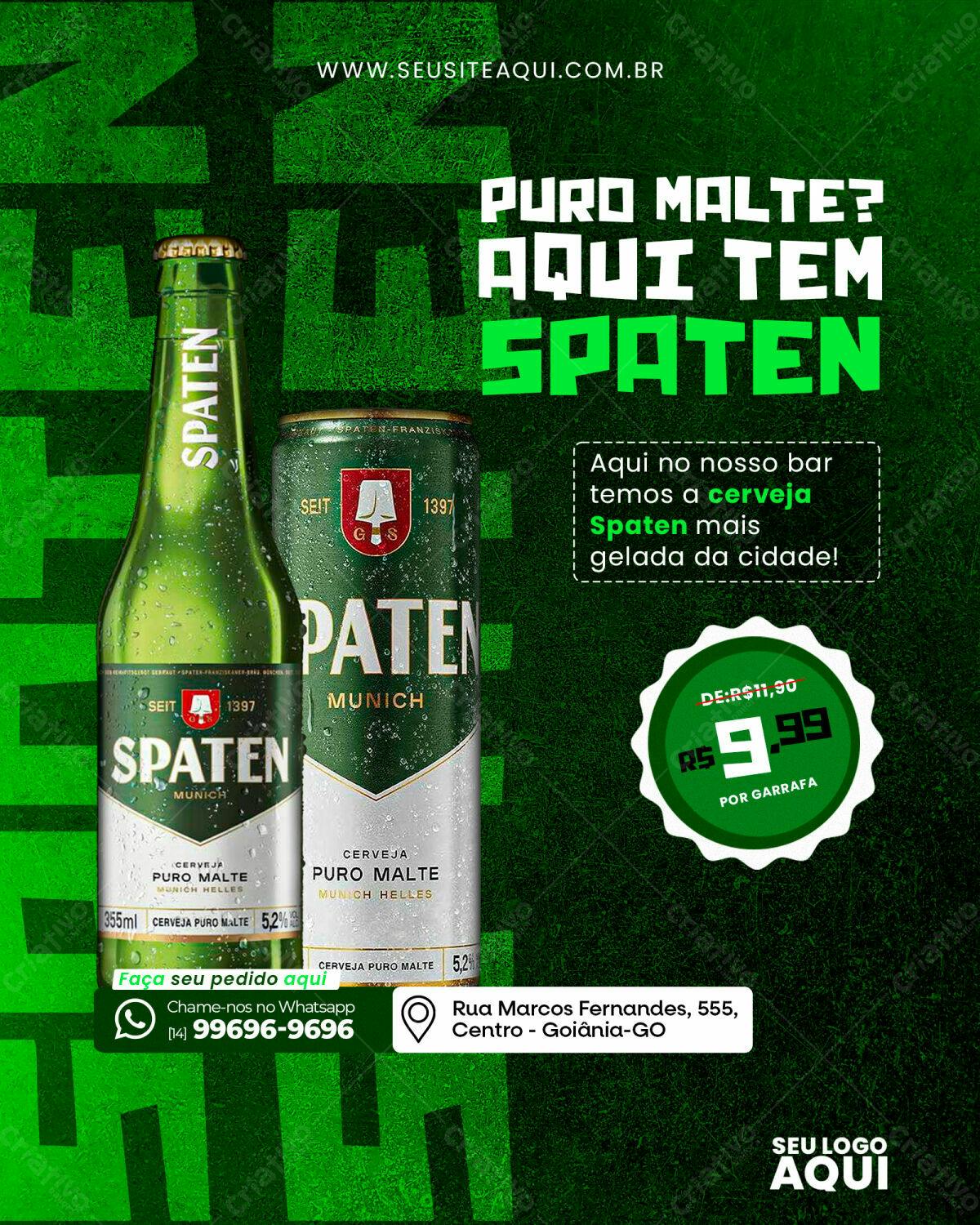 Flyer Cerveja Spaten PSD Editável
