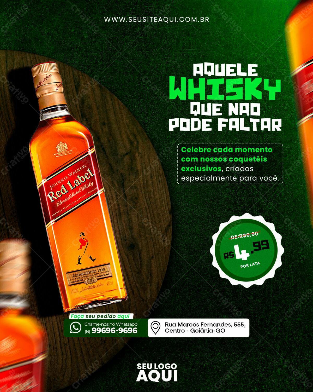 Flyer para Promoção de Whisky PSD Editável