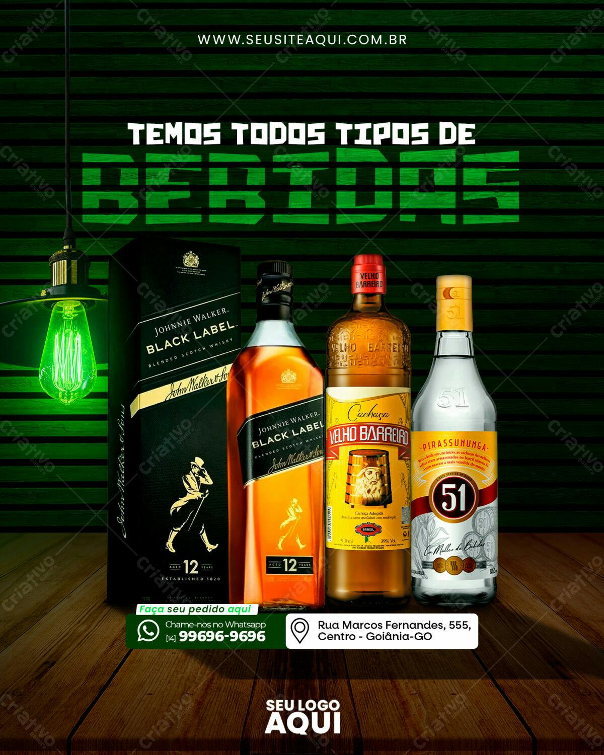 Flyer para Delivery de Bebidas PSD Editável