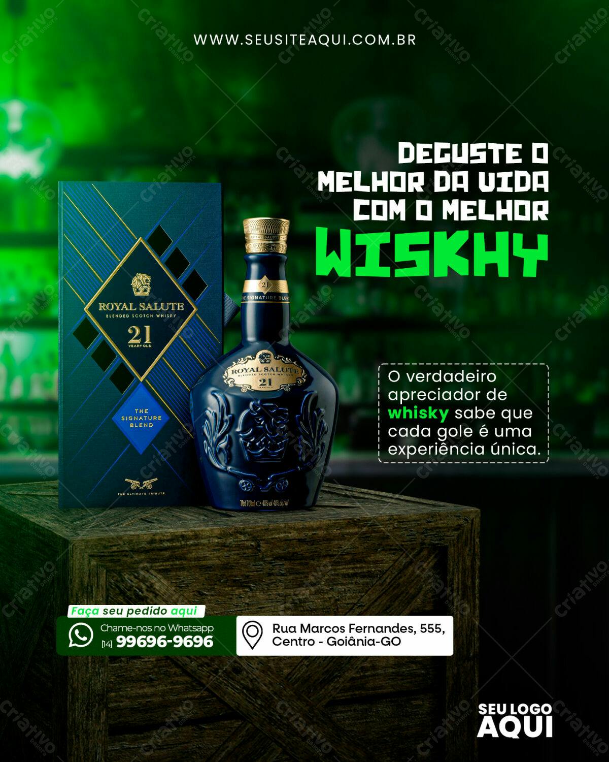 Flyer para Propaganda de Whisky PSD Editável