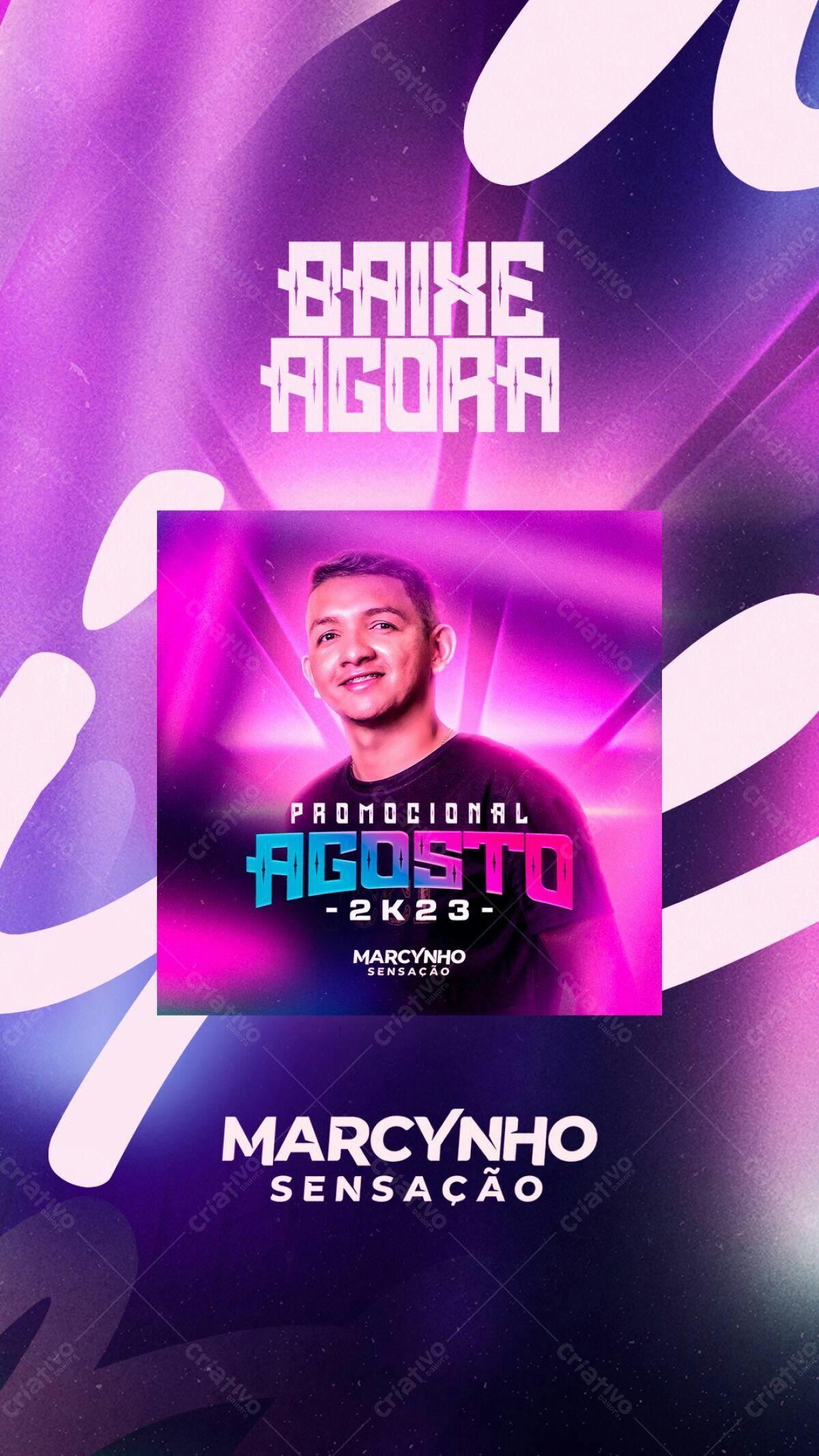 Flyer Promocional Agosto Marvynho Sensação PSD Editável
