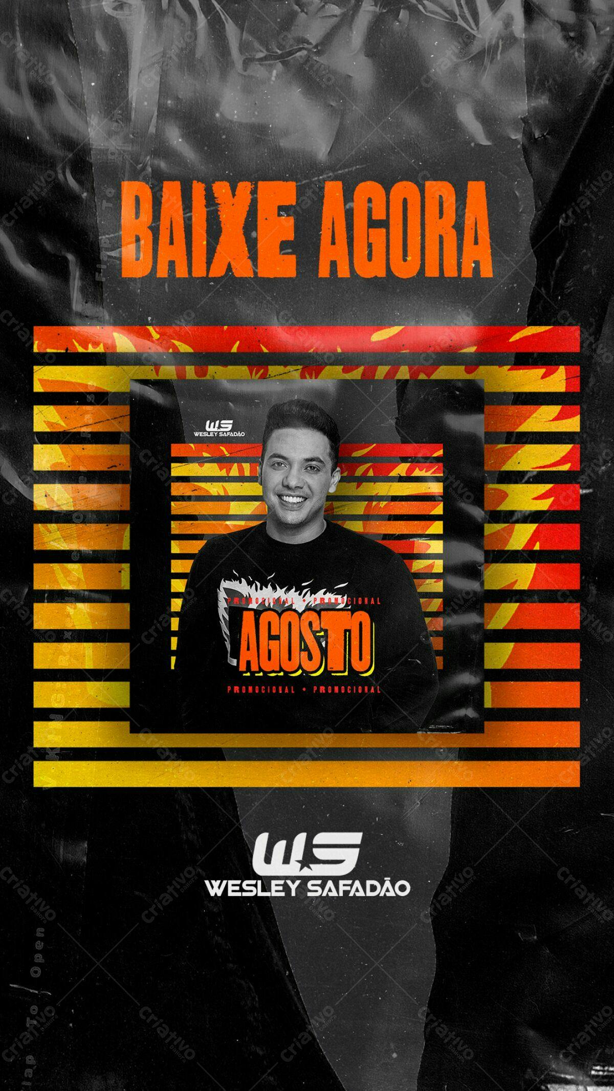 Flyer Promocional Wesley Safadão Agosto PSD Editável