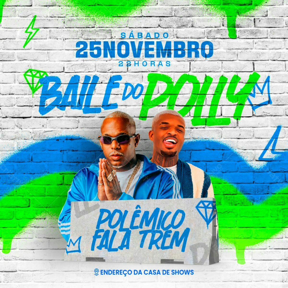 Flyer Baile do Polly PSD Editável
