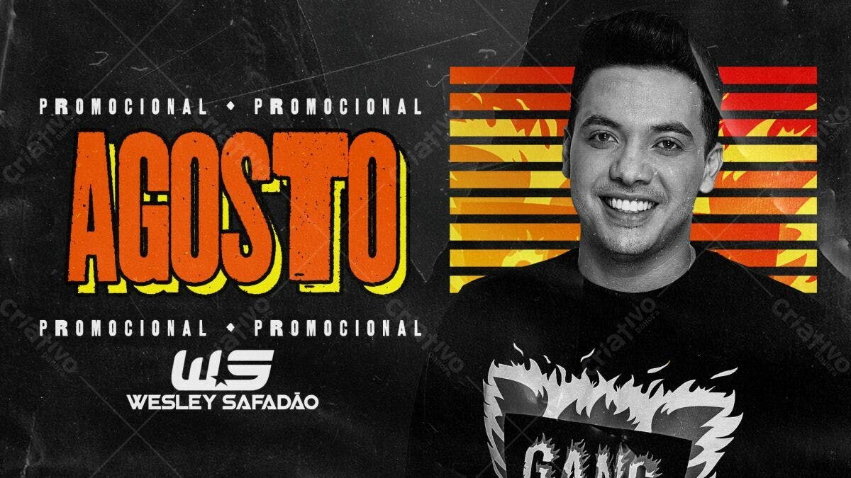 Flyer Promocional Agosto Wesley Safadão PSD Editável