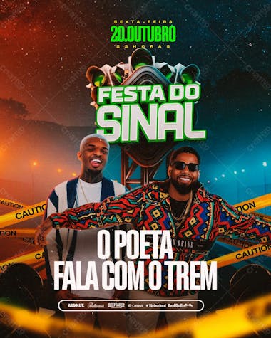 Flyer evento festa do sinal feed psd editável