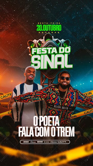 Flyer evento festa do sinal stories psd editável