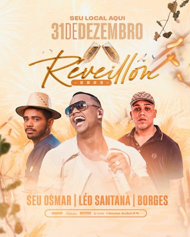 Flyer evento reveillon 2024 feed psd editável