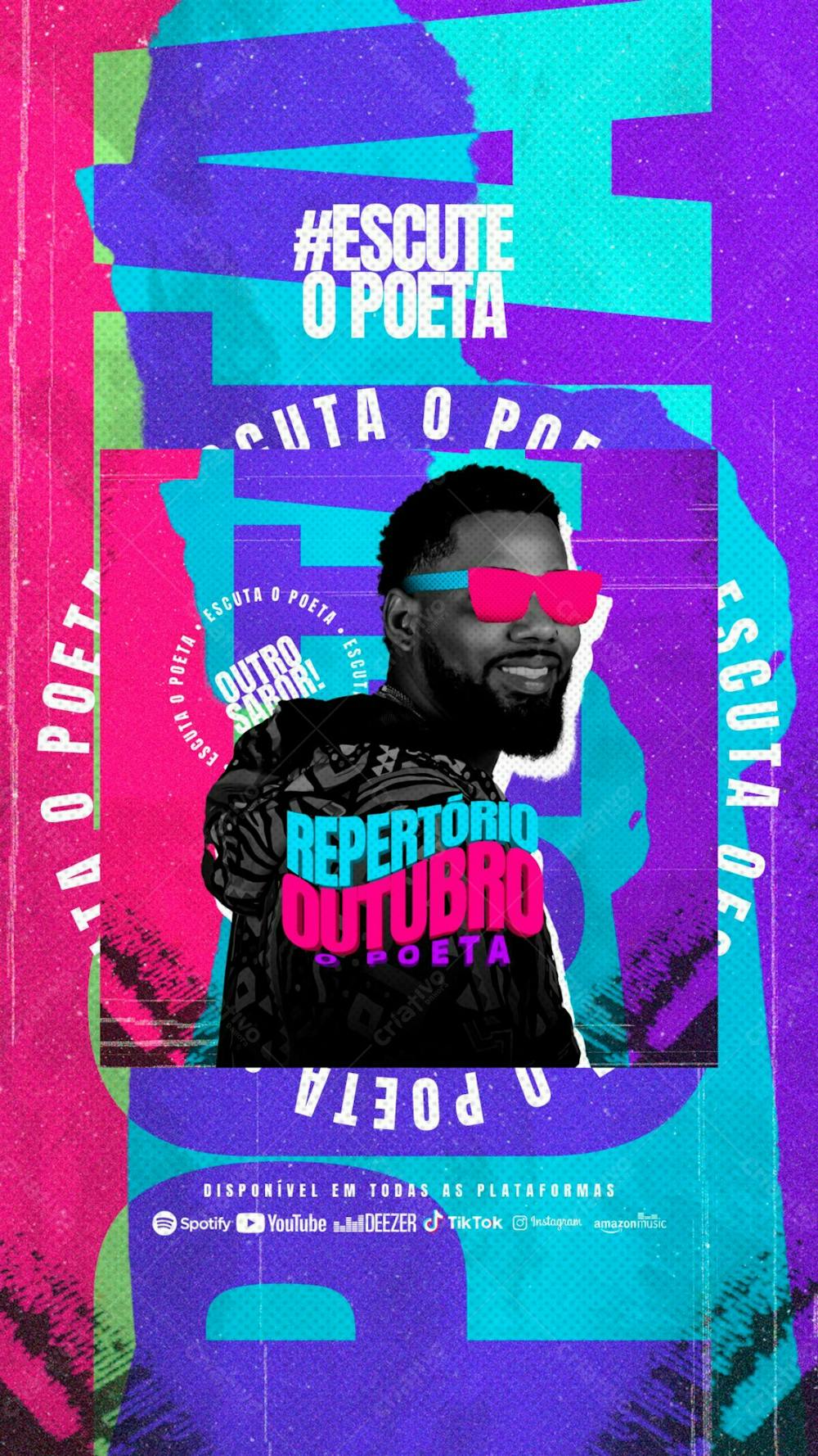  Flyer Ouça Agora O Poeta Repertório Outubro Psd Editável