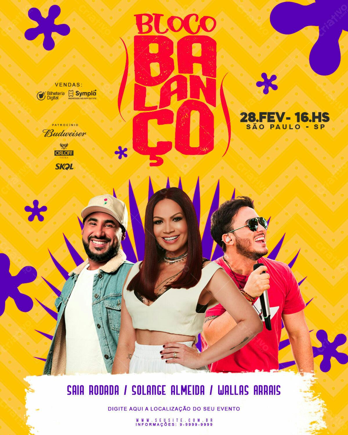 Flyer Bloco Balanço PSD Editável