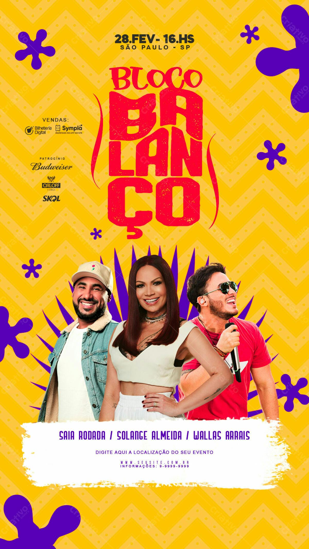 Flyer Bloco Carnavalesco PSD Editável
