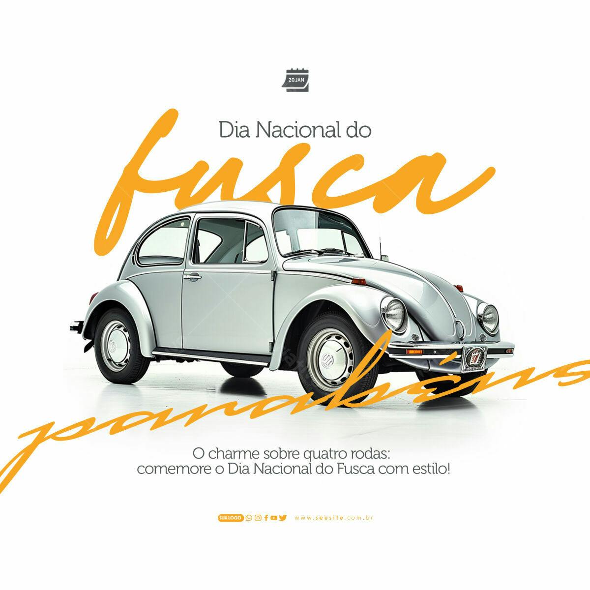Flyer Dia Nacional do Fusca PSD Editável