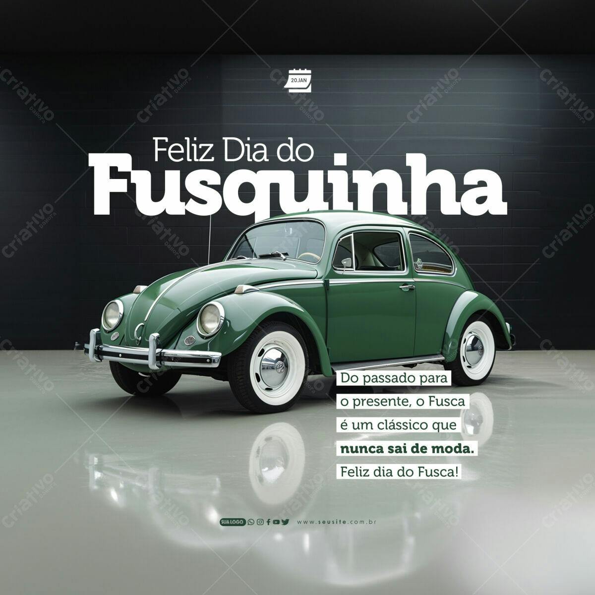 Post para o Dia do Fusca PSD Editável